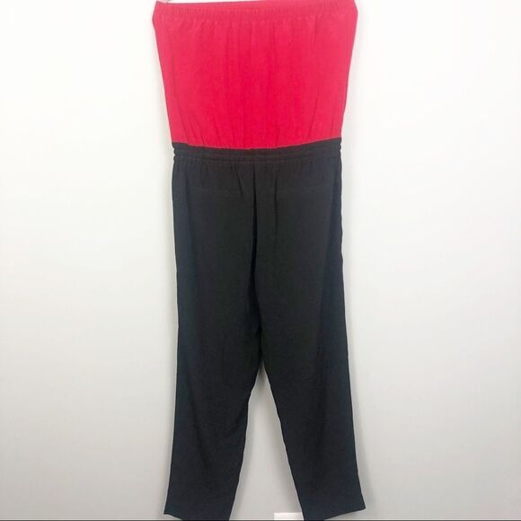EXPRESS | Strapless Jumpsuit Red Black New Small - Picture 4 of 5